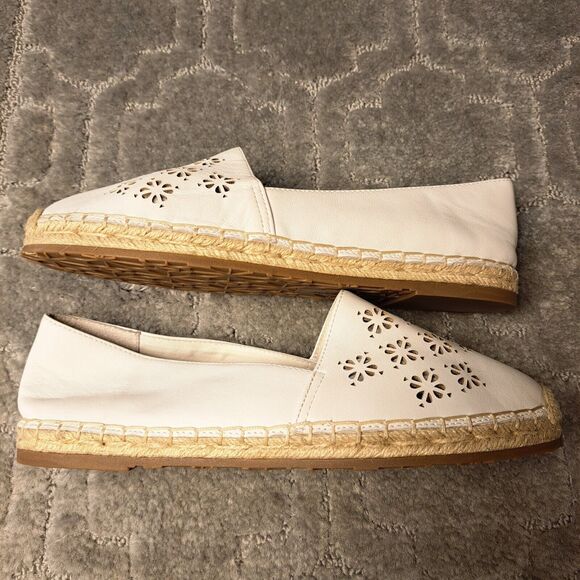 Kate Spade Garcia Cut Out White Leather Espadrille Flats WOMENS SIZE 9M comfort - Picture 8 of 12